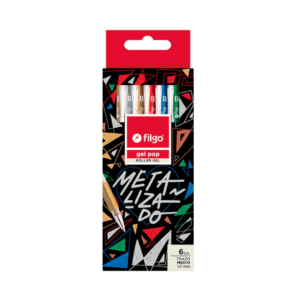 Bolígrafos Lapiceras de Colores Filgo Metalizado Gel Pop x6