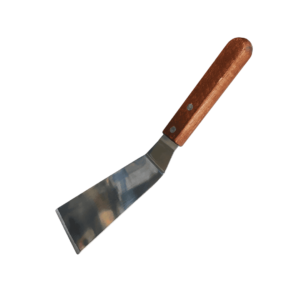 Espatula Mediana Angosta Pala Ensanchada Acero Inoxidable Mango Madera