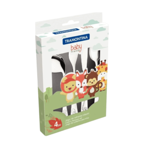 Set x4 Cubiertos Acero Inoxidable Niños Baby Friends 66970/010 Tramontina