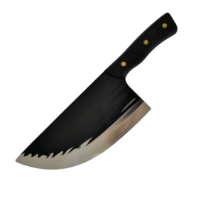 Hachuela Cuchillo Acero Ancho Mango Madera Negro 6 Pulgadas