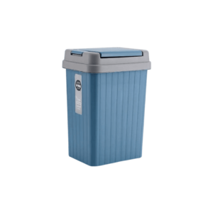 Cesto Tacho Basura c/Tapa y Prensa Inalámbrica Plástica Cuadrada 5L