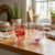 Taza Doble Vidrio 350ml Flores