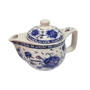Tetera de Porcelana 500ml c/Filtro Infusor Diseño Flores Azules