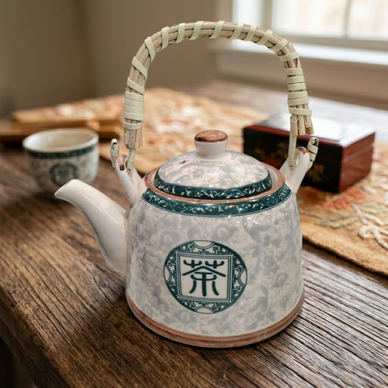 Tetera de Porcelana 650ml Oriental Verde