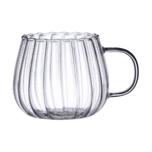 Taza de Vidrio con Diseño Gajos c/Asa 400ml