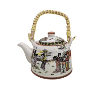 Tetera de Porcelana 650ml c/Filtro Infusor Diseño Mujeres Chinas