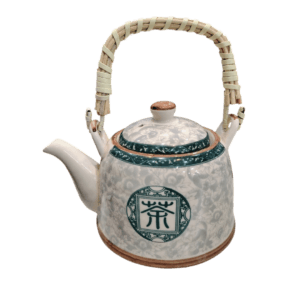 Tetera de Porcelana 650ml c/Filtro Infusor Diseño Oriental Verde