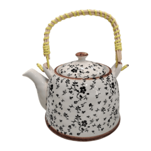 Tetera de Porcelana 800ml Flores Negras