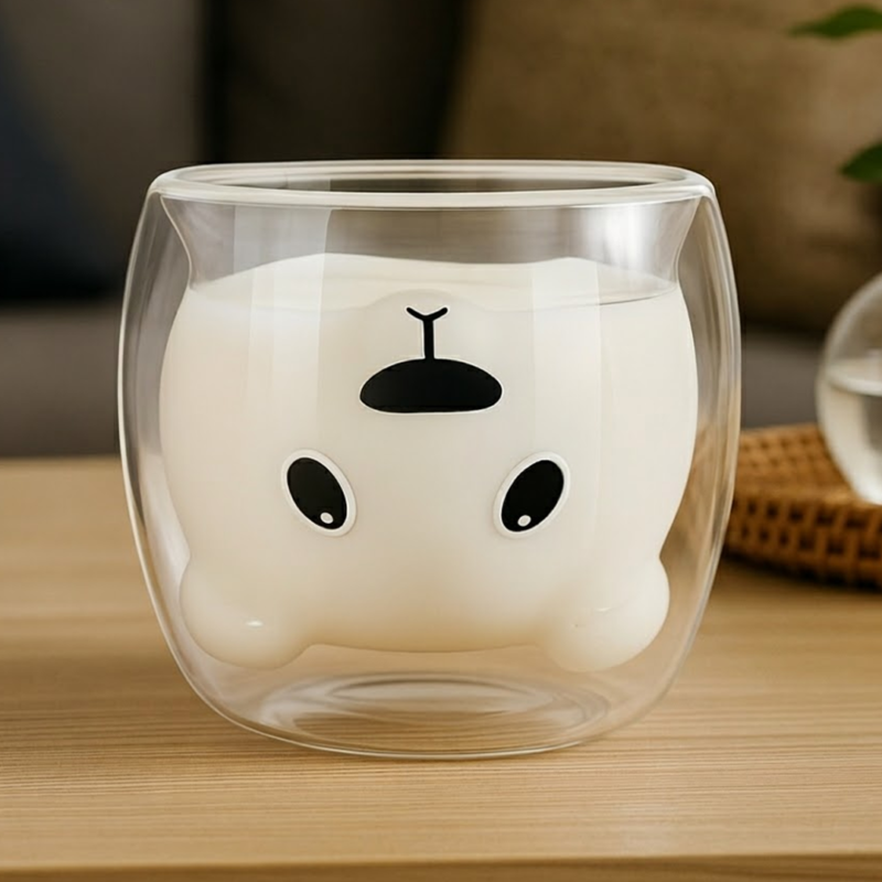 Taza Doble Vidrio 300ml Osito