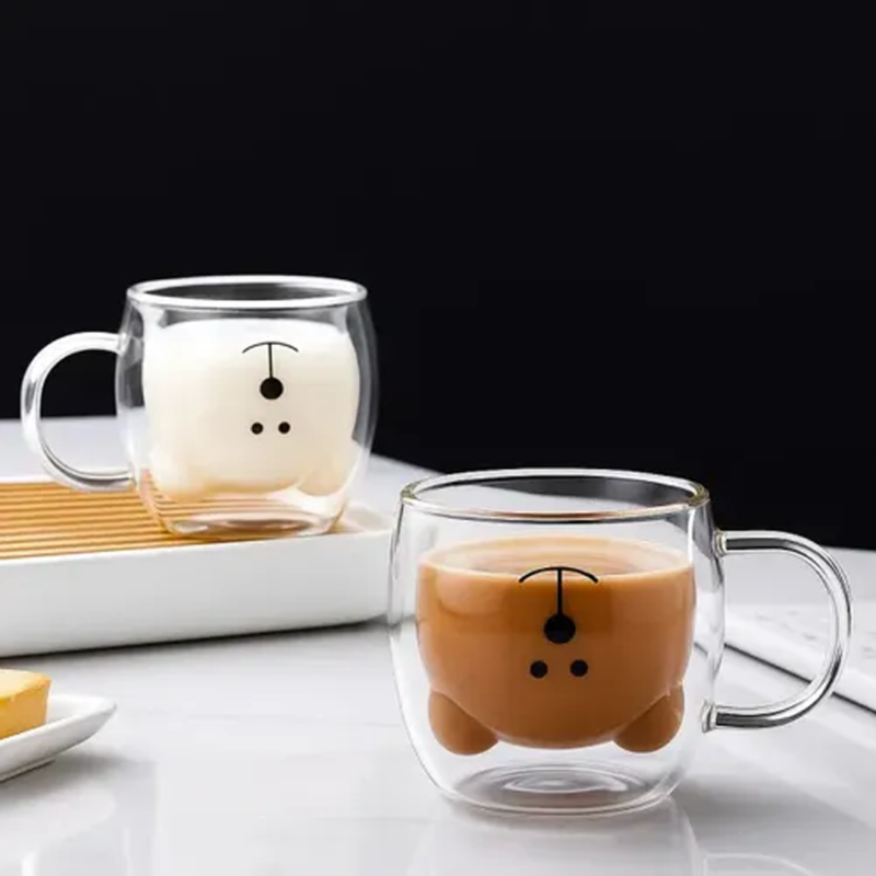 Taza Doble Vidrio 300ml Oso