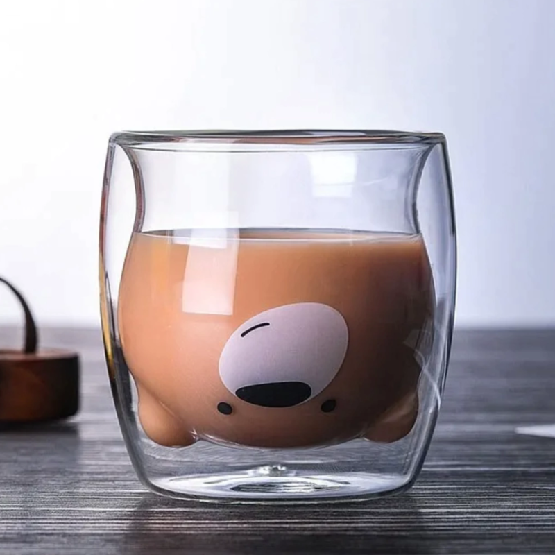 Taza Doble Vidrio 300ml Osito