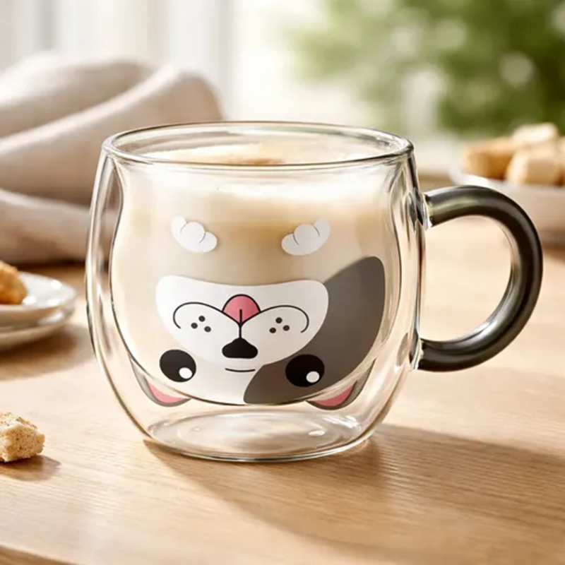Taza Doble Vidrio 280ml Perro