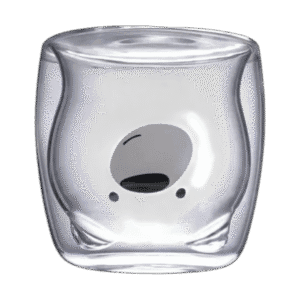 Taza de Doble Vidrio con Diseño Osito Feliz Sin Asa 300ml