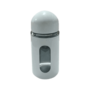 Especiero de Vidrio Metal c/Tapa Redonda Liso 80ml