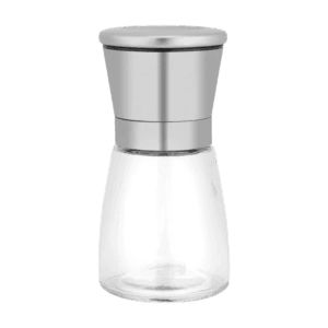 Pimentero de Vidrio Molinillo de Sal y Pimienta Plateado