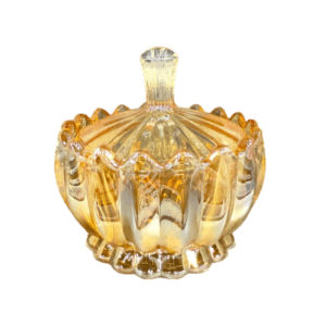 Caramelera de Vidrio Ambar c/Diseño Ondas 270ml