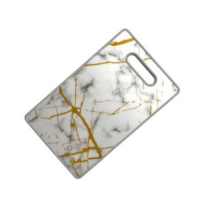 Tabla de Plástico Para Picar 37x24x1 Blanco Marmol