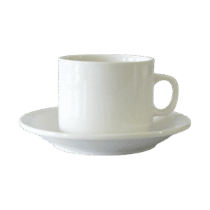 Taza de Cerámica C/Plato Café 80ml