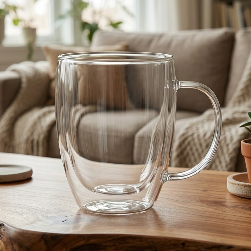 Taza Doble Vidrio 350ml