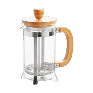 Cafetera Embolo De Vidrio Prensa Francesa Tapa Y Mango De Madera 600ml