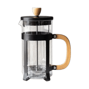 Cafetera Embolo De Vidrio Prensa Francesa Negro Mango De Madera 800ml