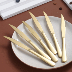 Set de Cuchillos Dorados x6