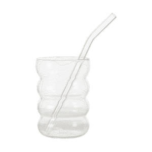 Vaso de Vidrio Con Sorbete Fragmentado Curvo 350ml