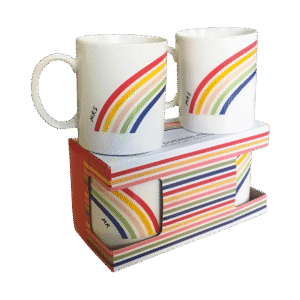 Set x2 Tazas de Cerámica Arcoiris 350ml