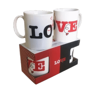 Set x2 Tazas de Cerámica Love 350ml