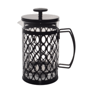 Cafetera Embolo De Vidrio Prensa Francesa Acero Negro Óvalos 800ml