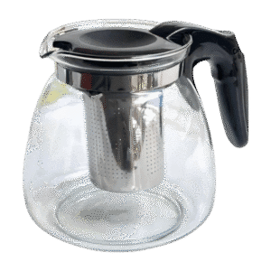Tetera de Vidrio 900ml c/Filtro Infusor Manija Negro
