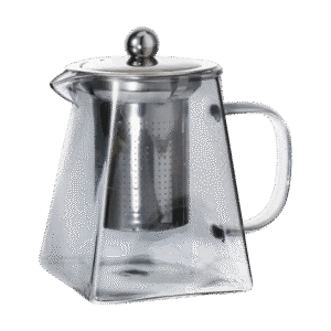 Tetera de Vidrio 550ml c/Filtro Infusor Cónico Gris Oscuro