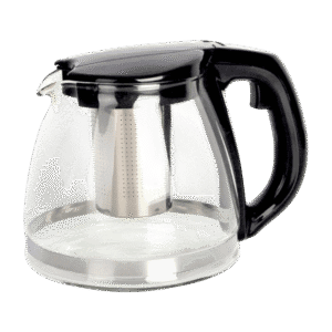 Tetera de Vidrio 1600ml c/Filtro Infusor Manija Negro