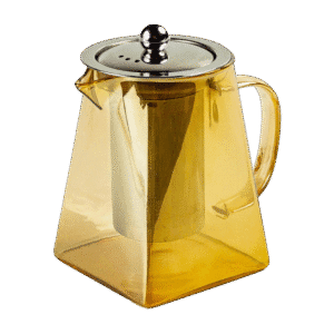 Tetera de Vidrio 750ml c/Filtro Infusor Cónico Dorado