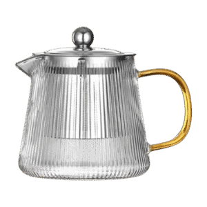 Tetera de Vidrio 500ml c/Filtro Infusor Rayas Finas