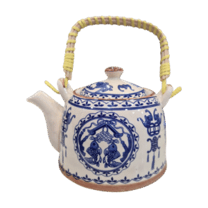 Tetera de Porcelana 800ml c/Filtro Infusor Diseño Oriental Azul