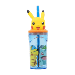 Vaso de Plástico Wabro c/Tapa Y Sorbete 1036 Pokemon 360ml