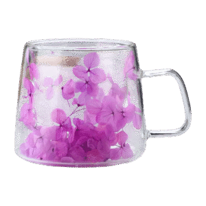 Taza de Doble Vidrio Flores 150ml