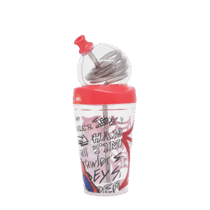 Vaso de Plástico Cresko Espiral c/Tapa Y Sorbete HA168 Spiderman 420ml