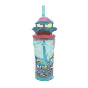 Vaso de Plástico Cresko c/Tapa Y Sorbete OM035 Zombie 360ml