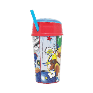 Vaso de Plástico Cresko c/Compartimento y Sorbete PW207 Paw Patrol 400ml