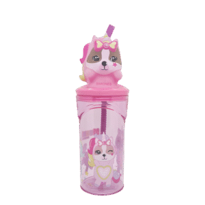 Vaso de Plástico Cresko c/Tapa Y Sorbete SI018 Simones 360ml