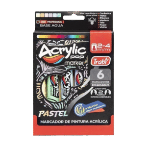 Marcadores de Colores Trabi Acrylic Pop Pastel x6