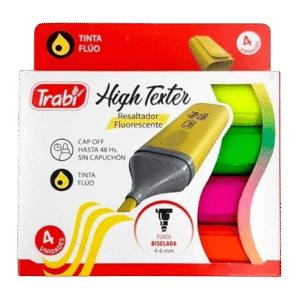 Resaltadores de Colores Trabi High Texter Fluo x4