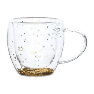 Taza de Doble Vidrio Diseño de Estrellas 250ml
