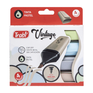 Resaltadores de Colores Trabi Vintage Pastel x4