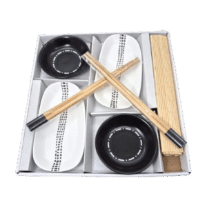 Set de Sushi Cerámica Premium Estilo Japonés +Cuenco y Bandeja x8