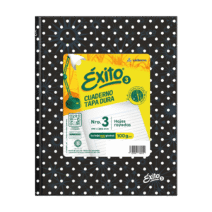 Cuaderno Éxito N3 Lunares 48 Hojas Rayadas Negro