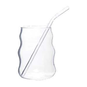 Vaso de Vidrio Con Sorbete Fragmentado Curvo 500ml