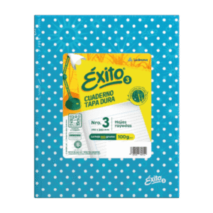 Cuaderno Éxito N3 Lunares 48 Hojas Rayadas Celeste